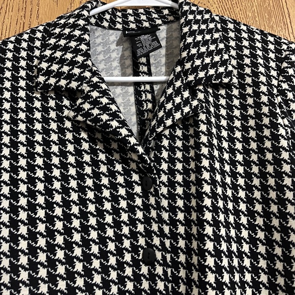 K Studio Collection Women’s Black & White Houndstooth Print Blazer Jacket Sz-12 - Picture 2 of 6